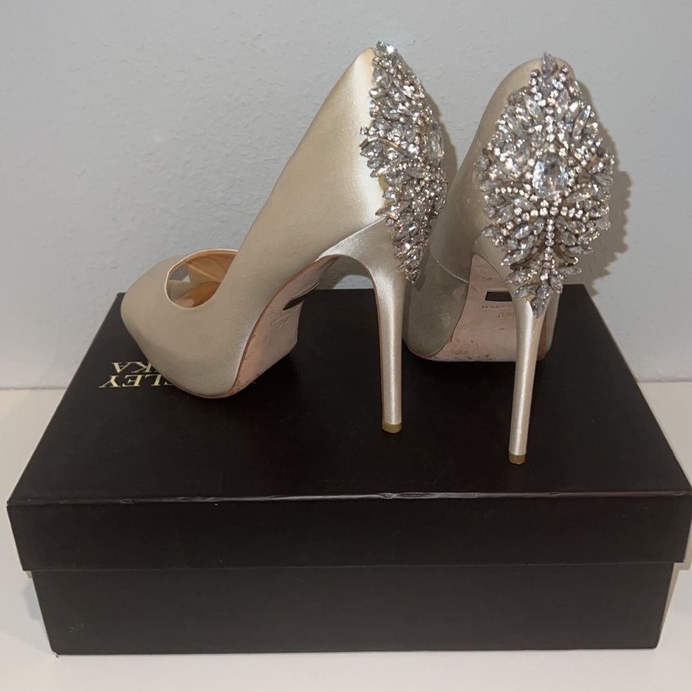 Badgley Mischka Kiara Peep-Toe Evening Pumps